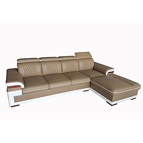 Ghế Sofa Kiểu Mới - Da Công Nghiệp Hàn Quốc Phối 2 Màu Độc Đáo - Salon Cao Cấp Cho Phòng Khách Rộng