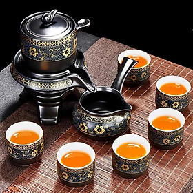 Bộ Ấm Chén Pha Trà Cối Xay 8 chi tiết Gốm Sứ Cao Cấp, Kèm Hộp túi cực đẹp làm Quà tặng