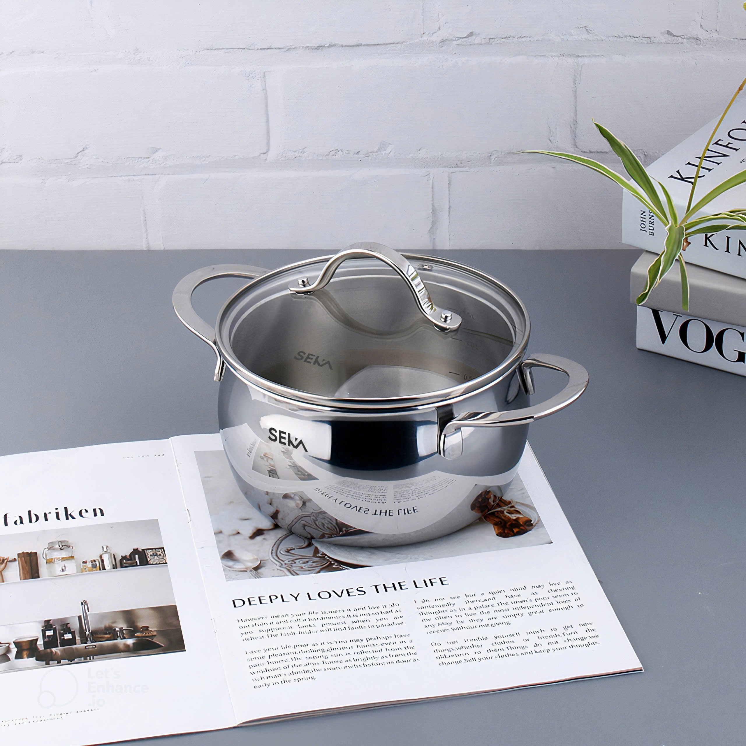 Nồi Canh SEKA Inox Cao Cấp Size 16cm, 20cm, 26cm nồi hầm kho thịt kho cá, nồi dùng cho mọi loại bếp