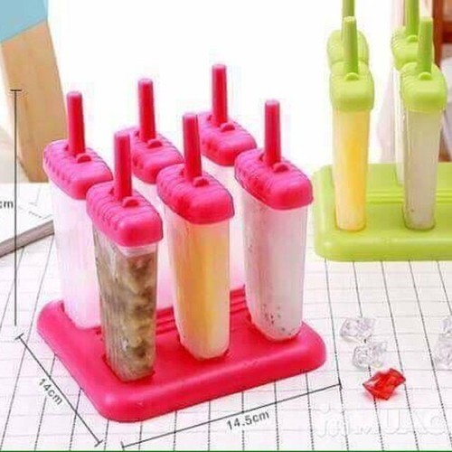 Bộ Khuôn 6 que làm kem que tại nhà tiện lợi
