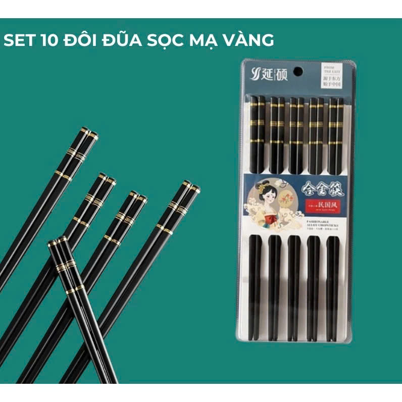Combo 30 Đôi Đũa 3 Sọc Mạ Vàng Hình Cô Gái Nhật Bản Kháng Khuẩn Chịu Nhiệt - Hàng chính hãng