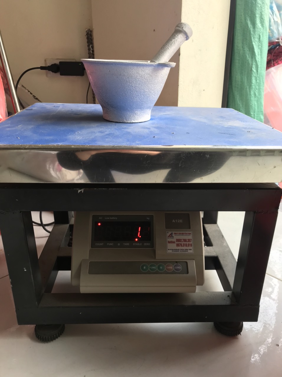 Bộ chày cối gang đúc nguyên khối- Hàng đẹp loại 1- size 18 cm, nặng 1 kg