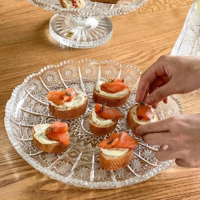 Đĩa pha lê mài Bohemia đường kính 35,5cm Hàng chính hãng