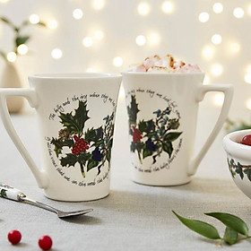 Bộ đôi cốc cao họa tiết Giáng Sinh nhập khẩu Anh Quốc PM Holly&Ivy HV79021