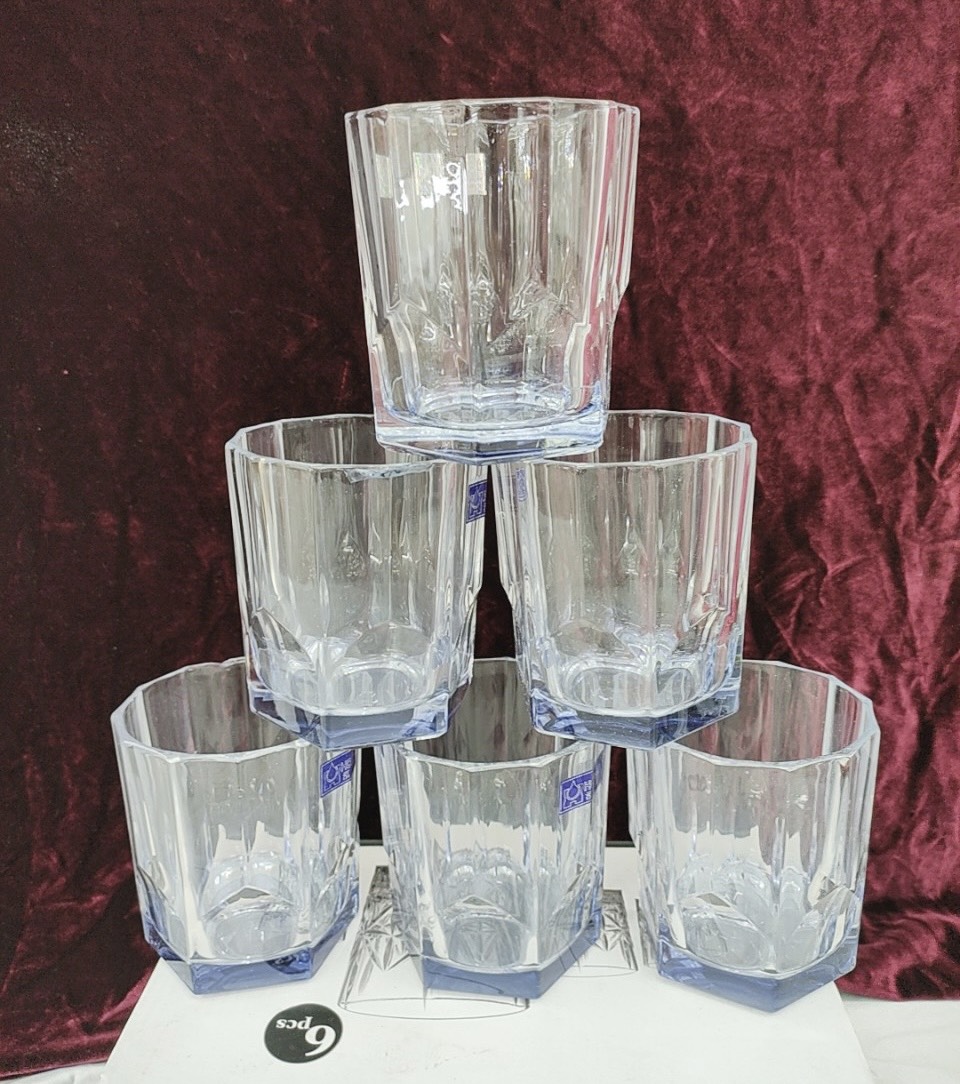 Bộ 6 ly thủy tinh uống nước cao cấp vân sao - VD56