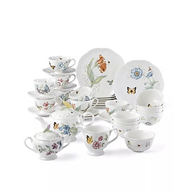 Sét bát, đĩa , ấm, chén 37 món Lenox Butterfly Meadow Hàng chính hãng