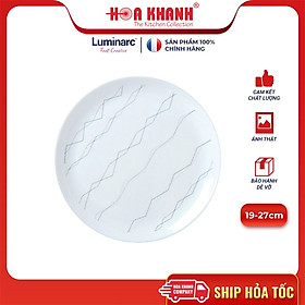 Đĩa Thủy Tinh Luminarc Marble 27cm đựng thức ăn, chịu nhiệt, cường lực - Bộ 3 đĩa - P3764