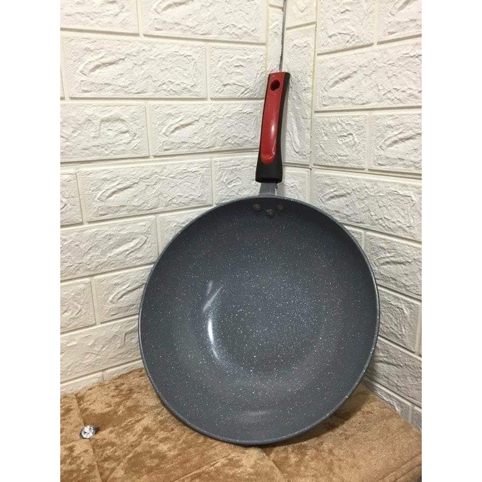 Chảo Vân Đá 32cm Sâu Lòng Dùng Được Cho Mọi Loại Bếp- Chiên Xào Nấu Đều Được- Phù Hợp Cho Mọi Nhà- Chính Hãng MINIIN