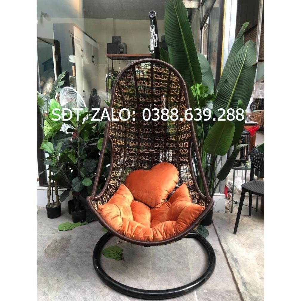 Hàng Siêu Cấp Xích đu đan, ghế lười, nôi treo thư giãn đọc sách sân vườn mây nhựa, dáng lưng tôm - Giá Tại Xưởng