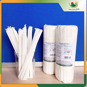 Phi 6 - Bó 100 ống hút giấy làm từ sợi mía có bao gói