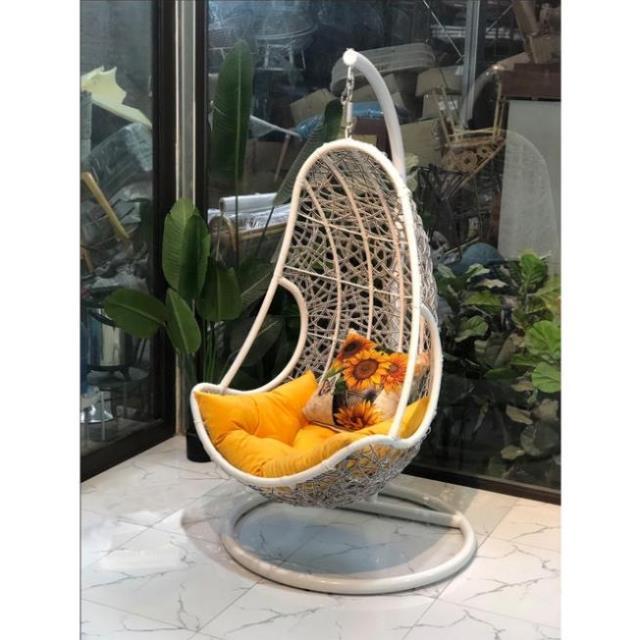 Hàng Siêu Cấp Xích đu đan, ghế lười, nôi treo thư giãn đọc sách sân vườn mây nhựa, dáng lưng tôm - Giá Tại Xưởng