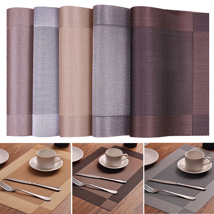 Combo 6 Miếng lót bàn chống trượt, cách nhiệt để bát đĩa Nhà của Mẹ kích thước 45x30cm - màu giao ngẫu nhiên
