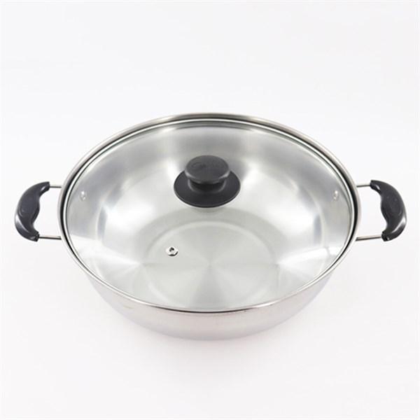 Nồi Lẩu Inox Nắp Kính Dùng Được Cho Mọi Loại Bếp Size 26cm, 28cm