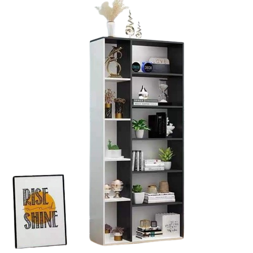 Kệ Sách Gỗ Nội Thất 6 Tầng 2 Màu Kết Hợp. C130 x D60 x R17cm. Kệ Gỗ Trang Trí Decor Nhà Cửa Gỗ MDF Phủ Melatium Cao Cấp