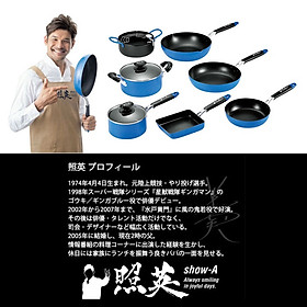Combo chảo chống dính cao cấp 5 lớp đáy từ sâu lòng Show-A + Xẻng lật thức ăn Echo Metal  - nội địa Nhật Bản 