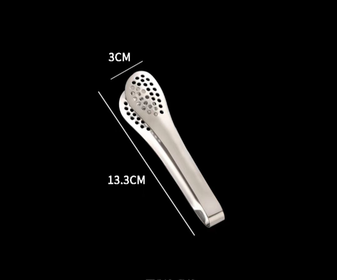 Kẹp gắp thức ăn bằng inox đầu tròn có nhiều lỗ ráo mỡ - nhiều cỡ 18cm - 23cm - 28cm