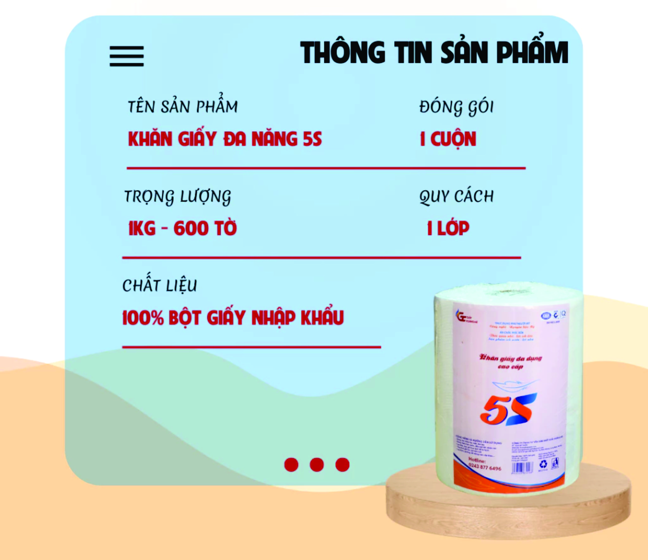 Khăn giấy ĐA NĂNG 5S 1kg dạng cuộn, lau bếp tiện lợi, thấm DẦU MỠ tốt, giấy thấm thực phẩm, bảo quản rau củ, giấy ăn