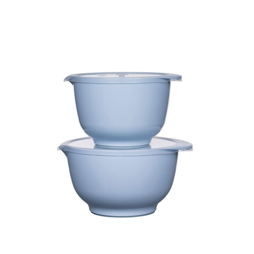 Bộ âu trộn Rosti, màu xanh Bắc Âu. 2 âu + 2 nắp. Nhãn Rosti Đan Mạch