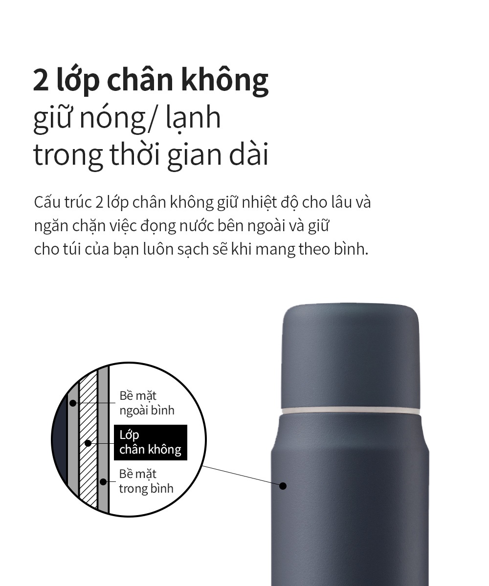 Bình giữ nhiệt Lock&Lock 505ml Maman Cup Vacuum Bottle Màu Hồng LHC1487PIK - Hàng chính hãng, nắp dùng làm cốc nước uống - JoyMall