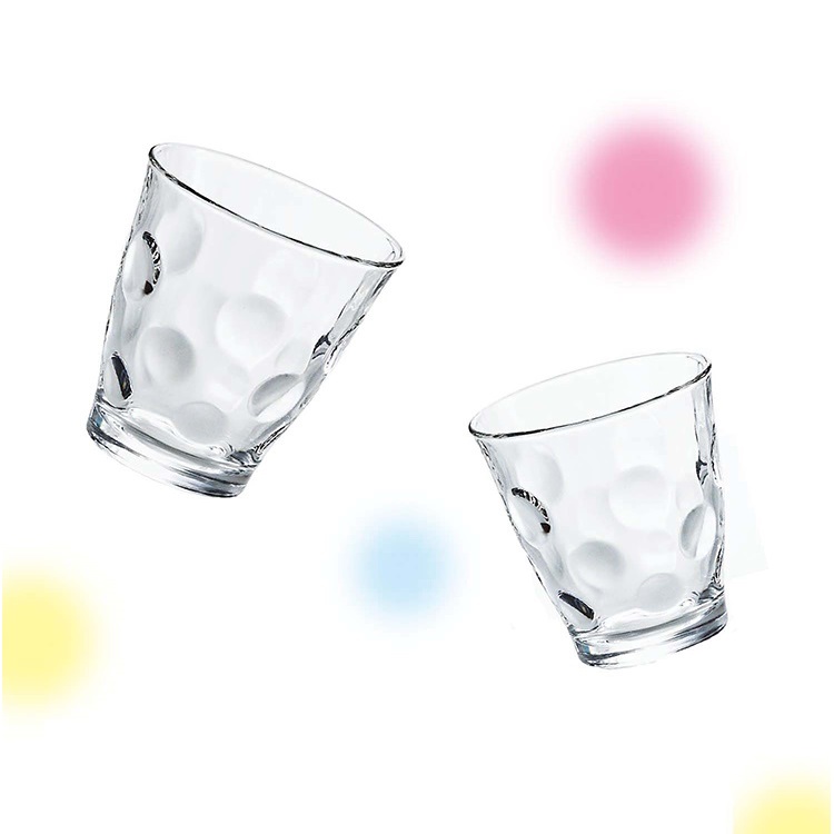 Bộ 04 cốc thủy tinh cao cấp chịu nhiệt họa tiết tròn mang lại vẻ trang nhã, sang trọng - nội địa Nhật Bản