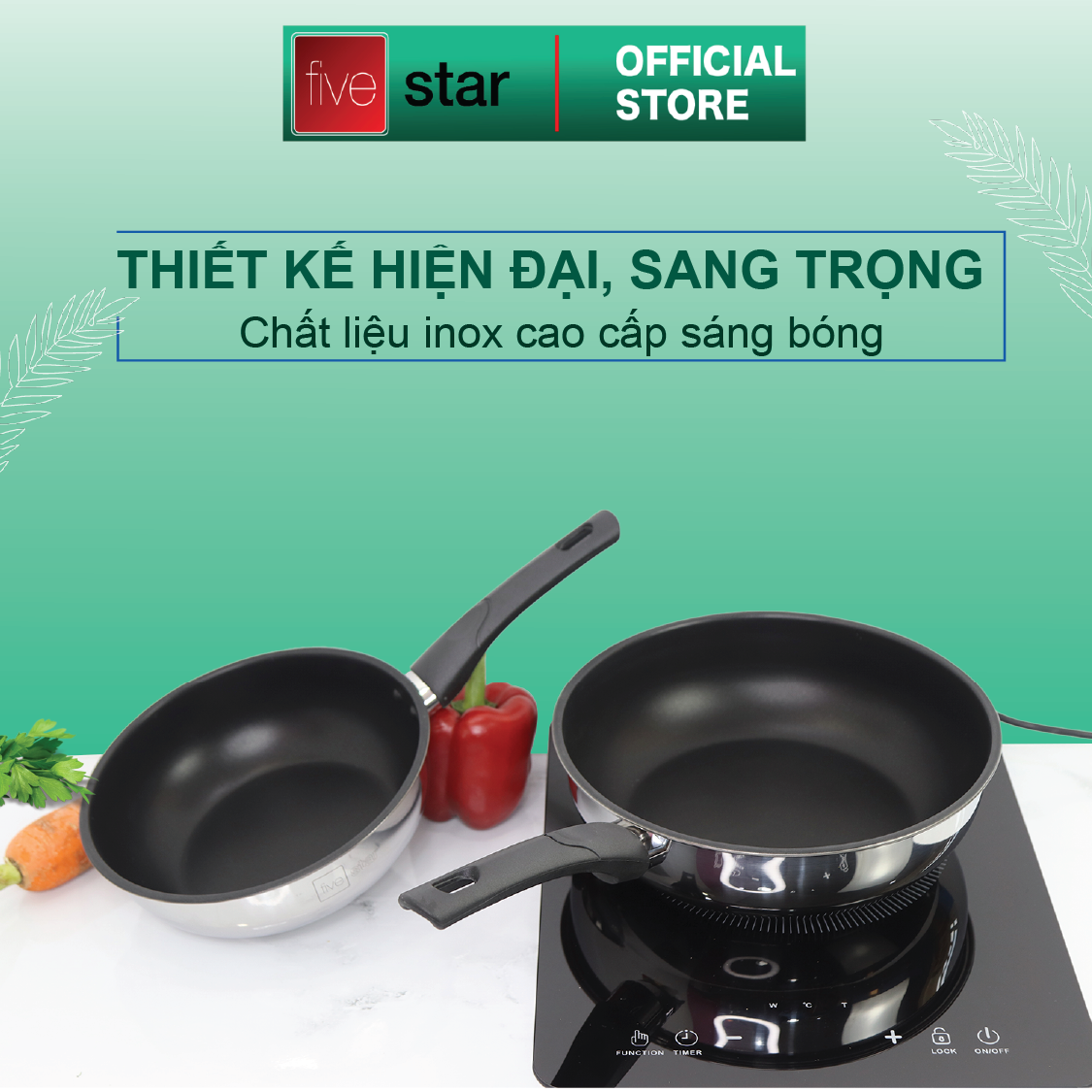 Chảo Chống Dính Bếp Từ Sâu Lòng 3 Đáy Cao Cấp , tặng 1 sạn dừa