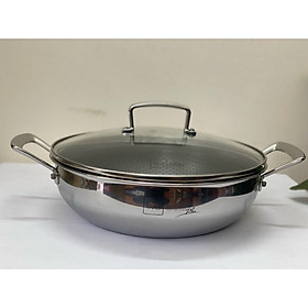 Chảo Lẩu Tổ Ong blackcube Chống Dính, Sâu Lòng, 2 Quai Tổ Ong Inox 304 Fiverstar Standard Plush Liền Khối 24cm/26cm/28cm 3 lớp siêu bền, không trầy xước dùng được bếp từ.
