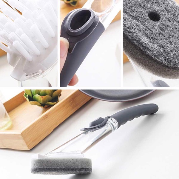 Chổi cọ rửa đa năng kèm bình xịt nước tiện lợi - màu ngẫu nhiên