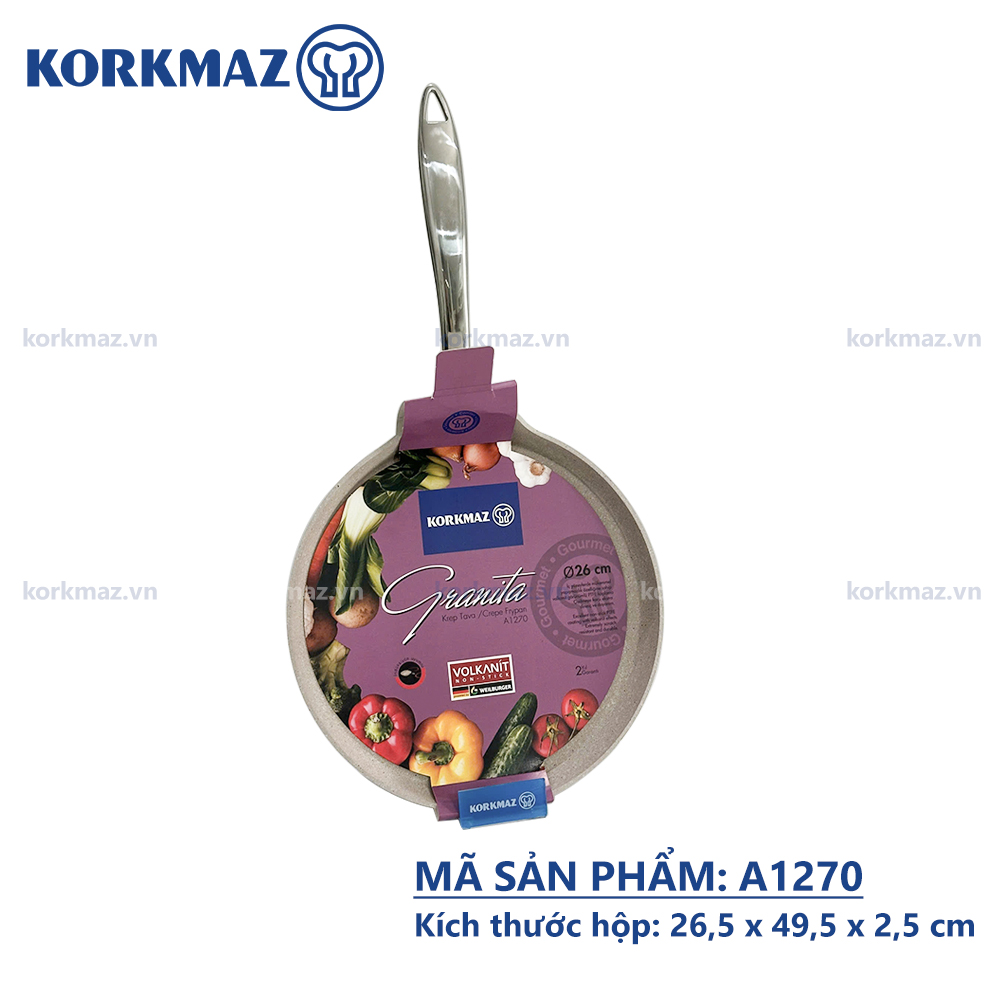 Chảo chống dính Korkmaz Granita làm bánh 26cm