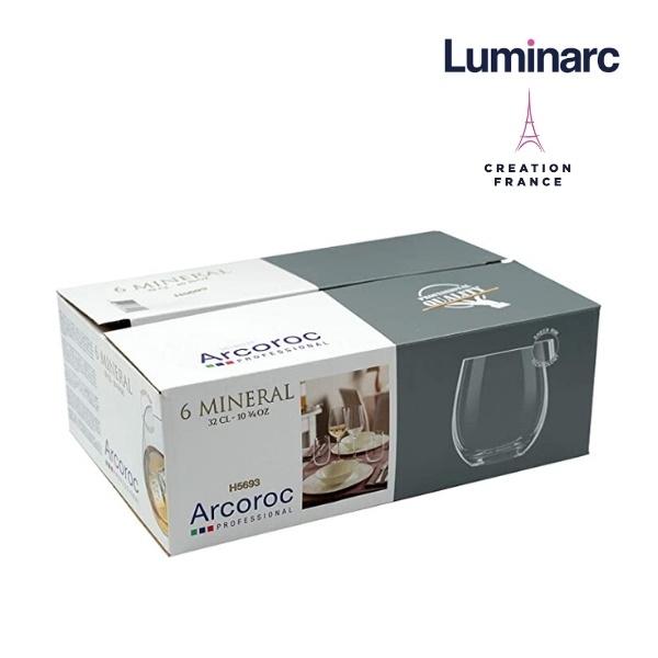 Ly Thấp Uống Nước Thủy Tinh Luminarc Mineral 320ML - bộ 6 ly - H5693