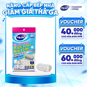 Bông Lau Thay Thế MyJae Đài Loan Sợi Fiber Cho Cây Lau Nhà Tự Vắt Kháng Khuẩn Và Cây Lau Nhà Phun Sương 33.5 x 10.5 cm
