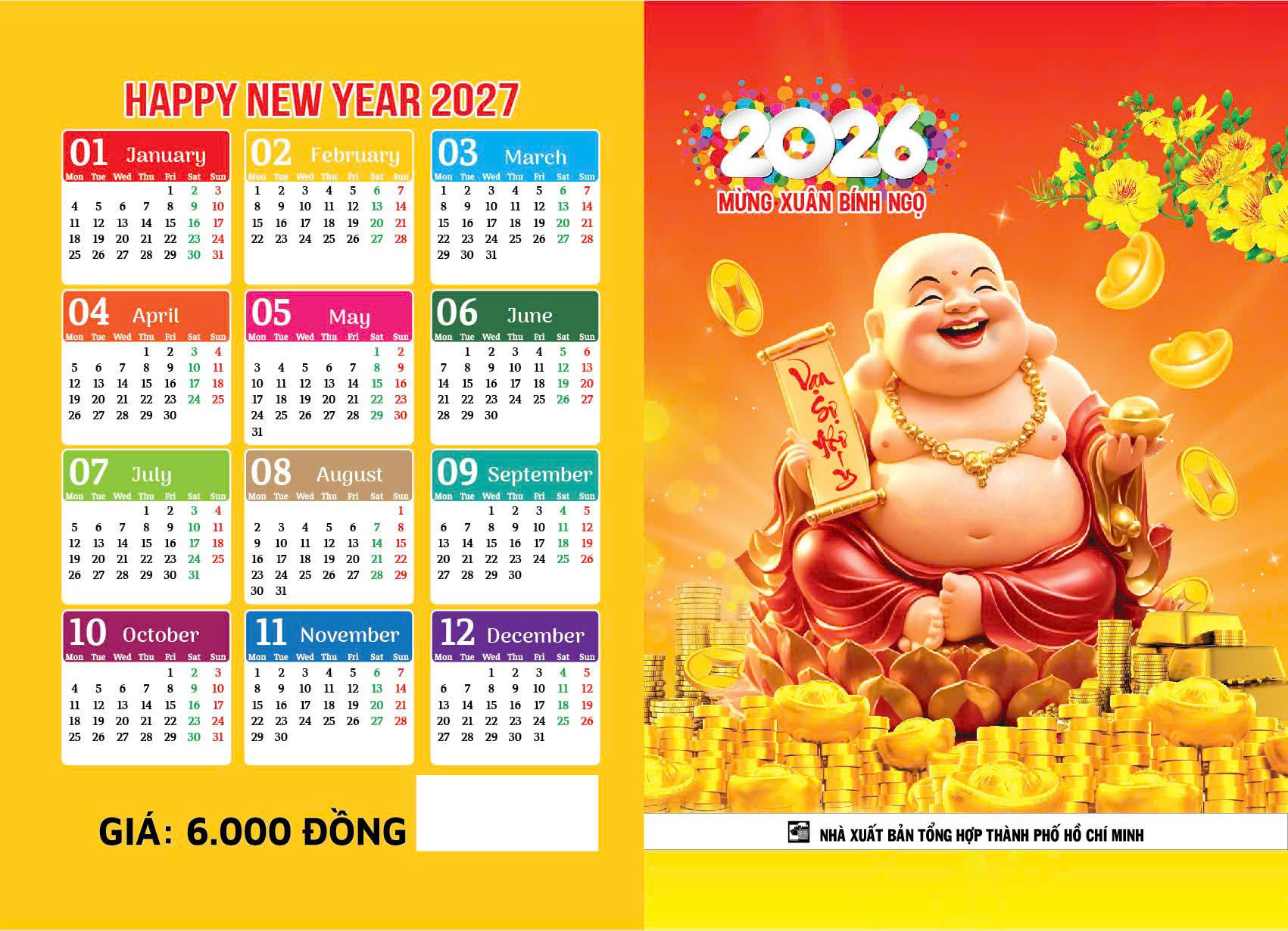 Bộ Combo 10 Lịch Túi Năm 2026 - Bính Ngọ