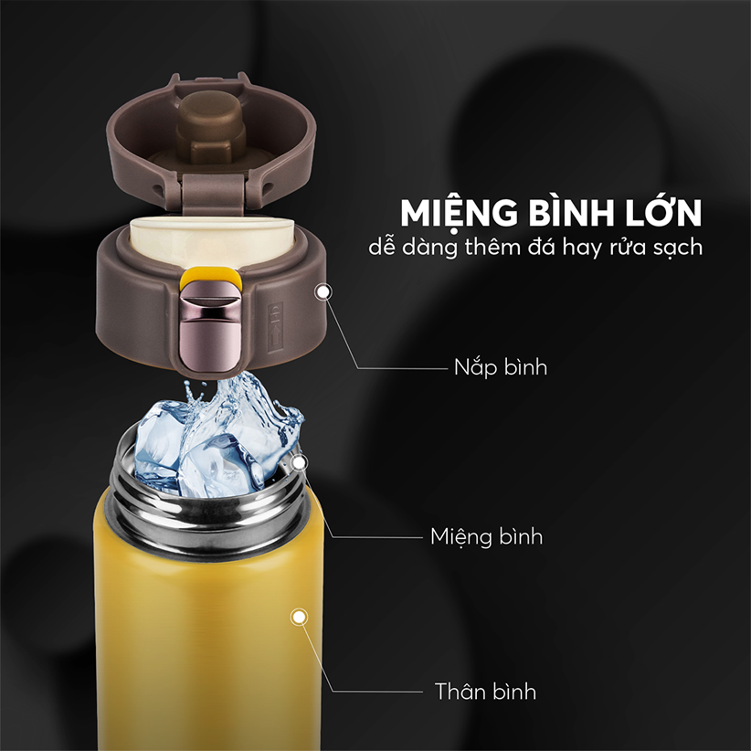 Bình giữ nhiệt nắp bật Elmich EL8295Y 500ml - màu vàng