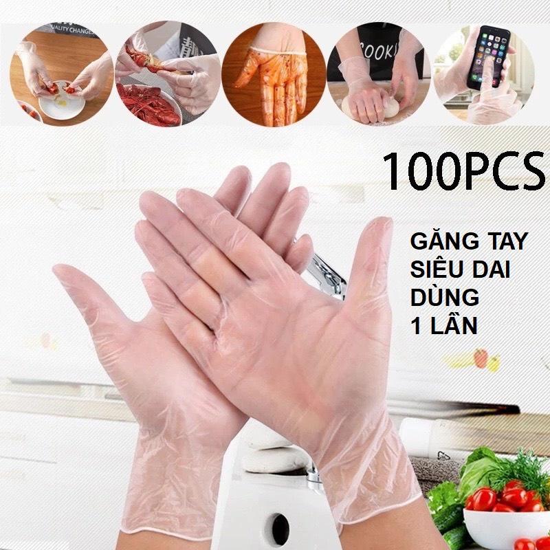 Hộp 100 Găng Tay Mỏng, Siêu Dai, Dùng 1 Lần, Nấu Ăn - Làm Bếp - Vệ Sinh - Tiện Dụng Trong Nhà - TakyHome 5858