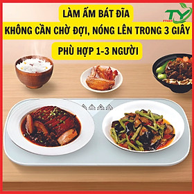 Khay Hâm Nóng Thức Ăn Đa Năng Tiện Lợi - Mặt Kính Cường Lực Chắc Chắn Hàng Nhập Khẩu