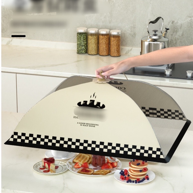 Chụp lồng bàn đậy thức ăn gấp gọn , giữ nhiệt và bảo vệ đồ ăn sạch sẽ , chất liệu an toàn có móc treo tiện lợi