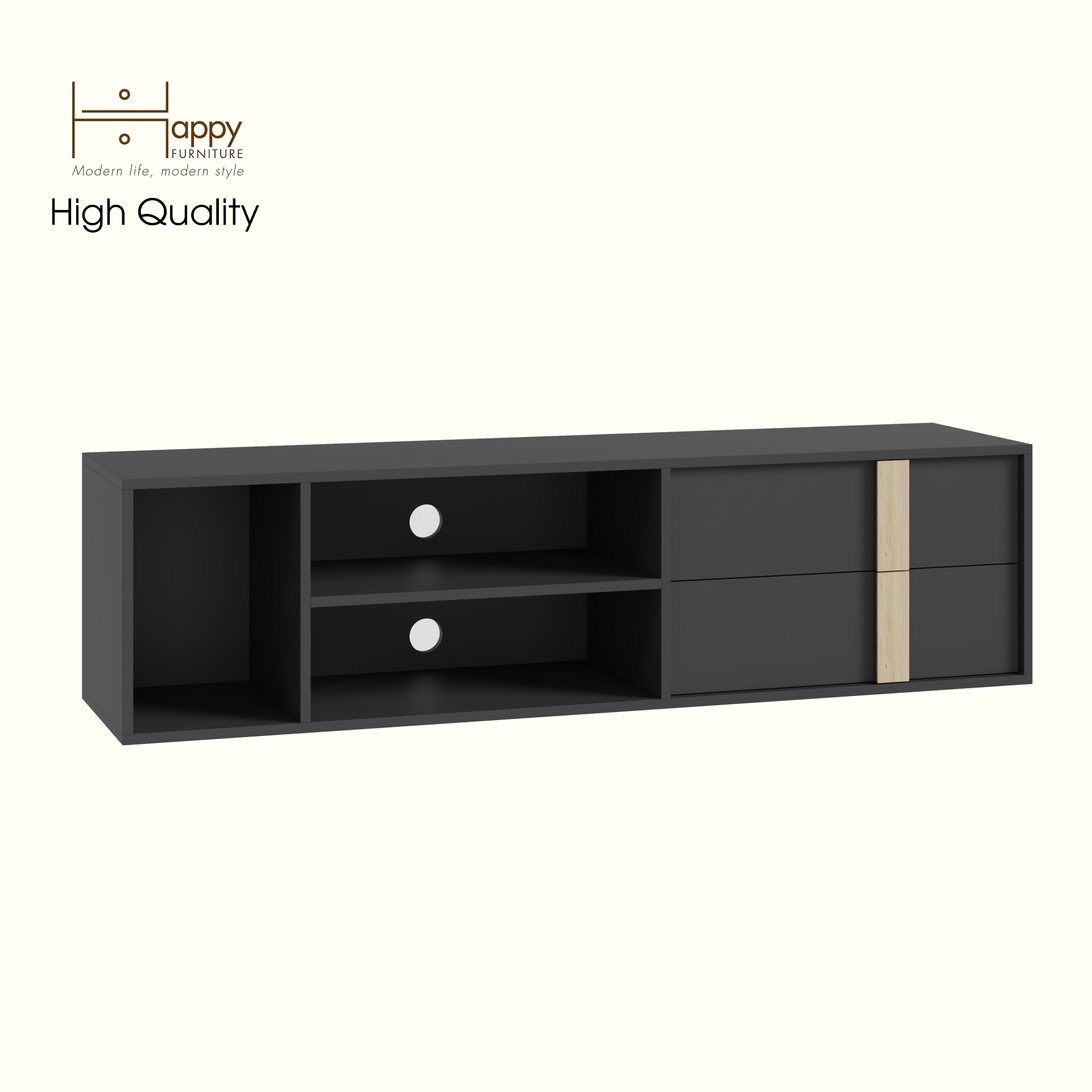 HAPPY FURNITURE , Kệ TV 2 ngăn kéo - SPACE, KTV_088 , 160cm x 40cm x 42cm DxRxC