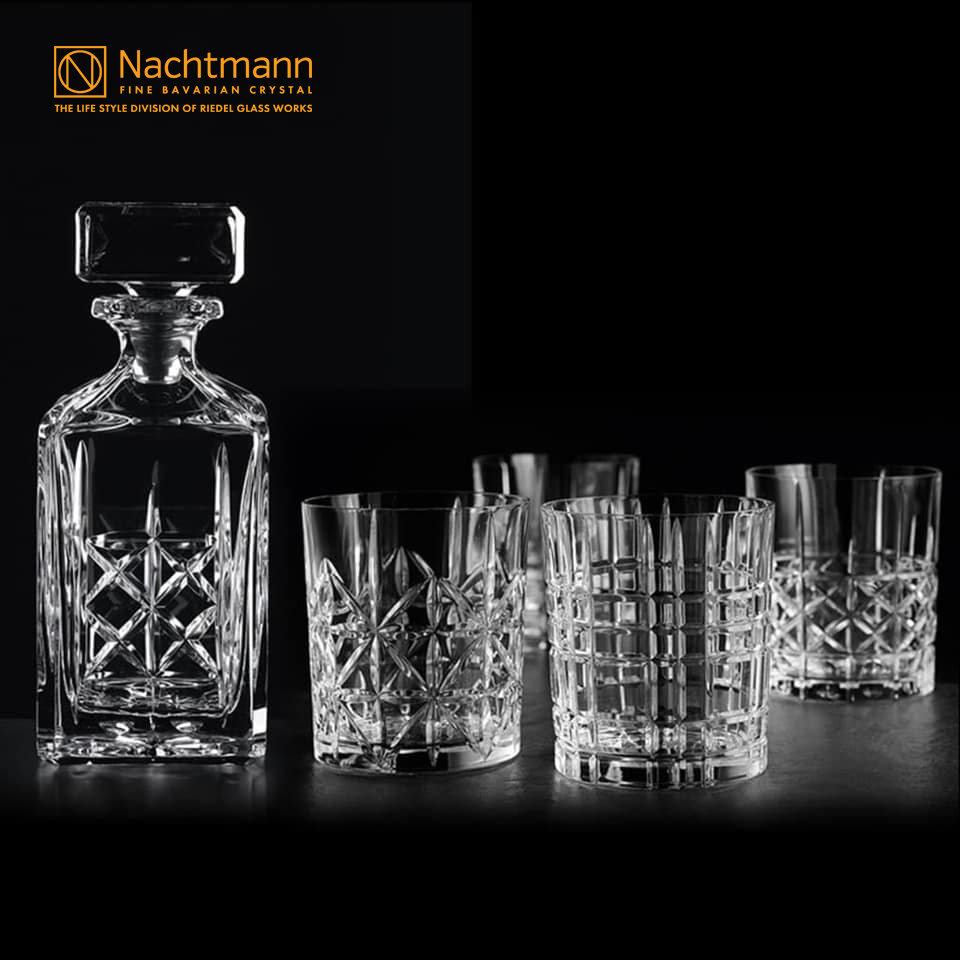 Bộ bình & ly pha lê whisky Nachtmann Highland 5 món - Hàng chính hãng Đức