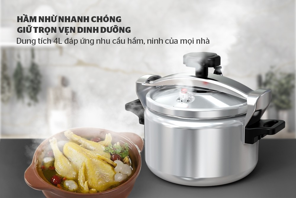 Nồi Áp Suất Nhôm Sunhouse SHG9900-04 (4 lít) - Hàng Chính Hãng