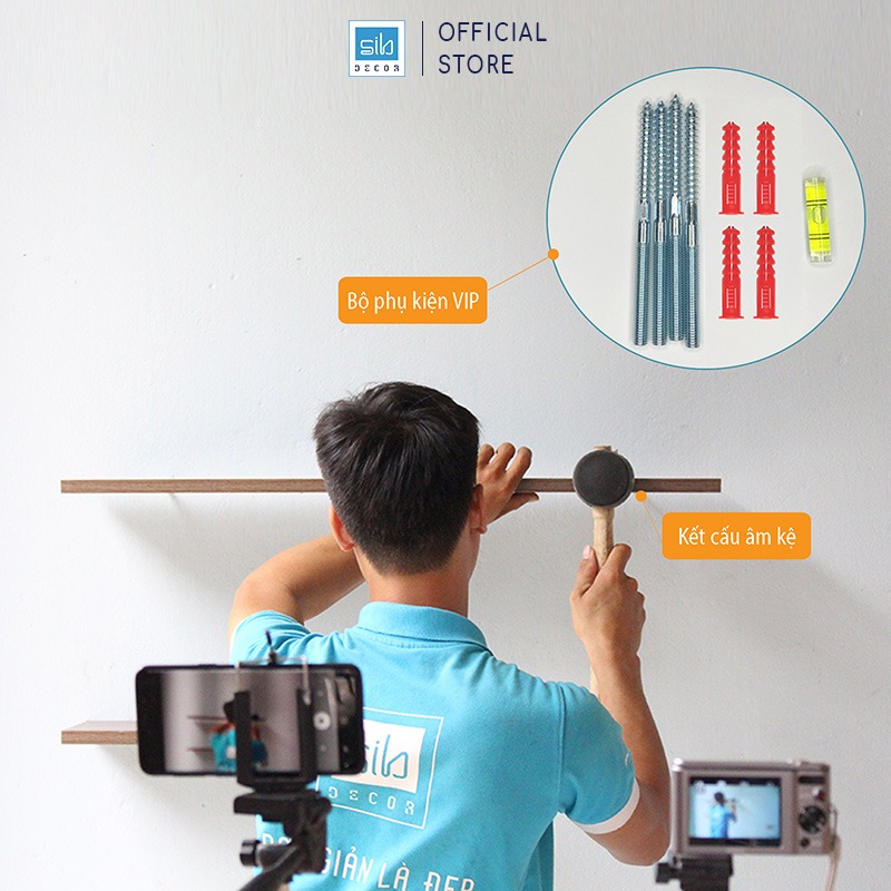 Kệ Gỗ Treo Tường Để Đồ Trang Trí Nhiều Ngăn Thương Hiệu SIB Decor KT525