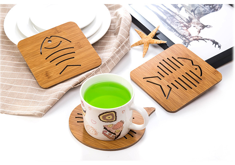 Combo 5 đế lót nồi chịu nhiệt bằng gỗ PaKaSa - Họa tiết giao ngẫu nhiên