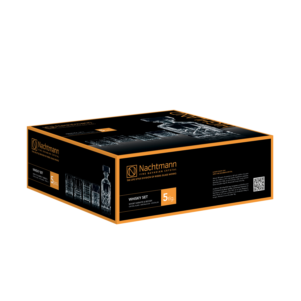 Bộ bình & ly pha lê whisky Nachtmann Highland 5 món - Hàng chính hãng Đức