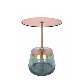 Bàn decor mặt kính TS0967-43G Nội thất Capta Bàn sofa góc decor mặt kính trong màu trà chân thuỷ tinh xanh xám hồng  tại tp hcm