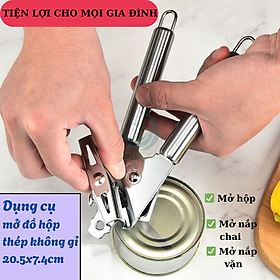 Dụng cụ khui đồ hộp thép không gỉ- Cần kẹp mở hộp đa năng tay cầm đôi