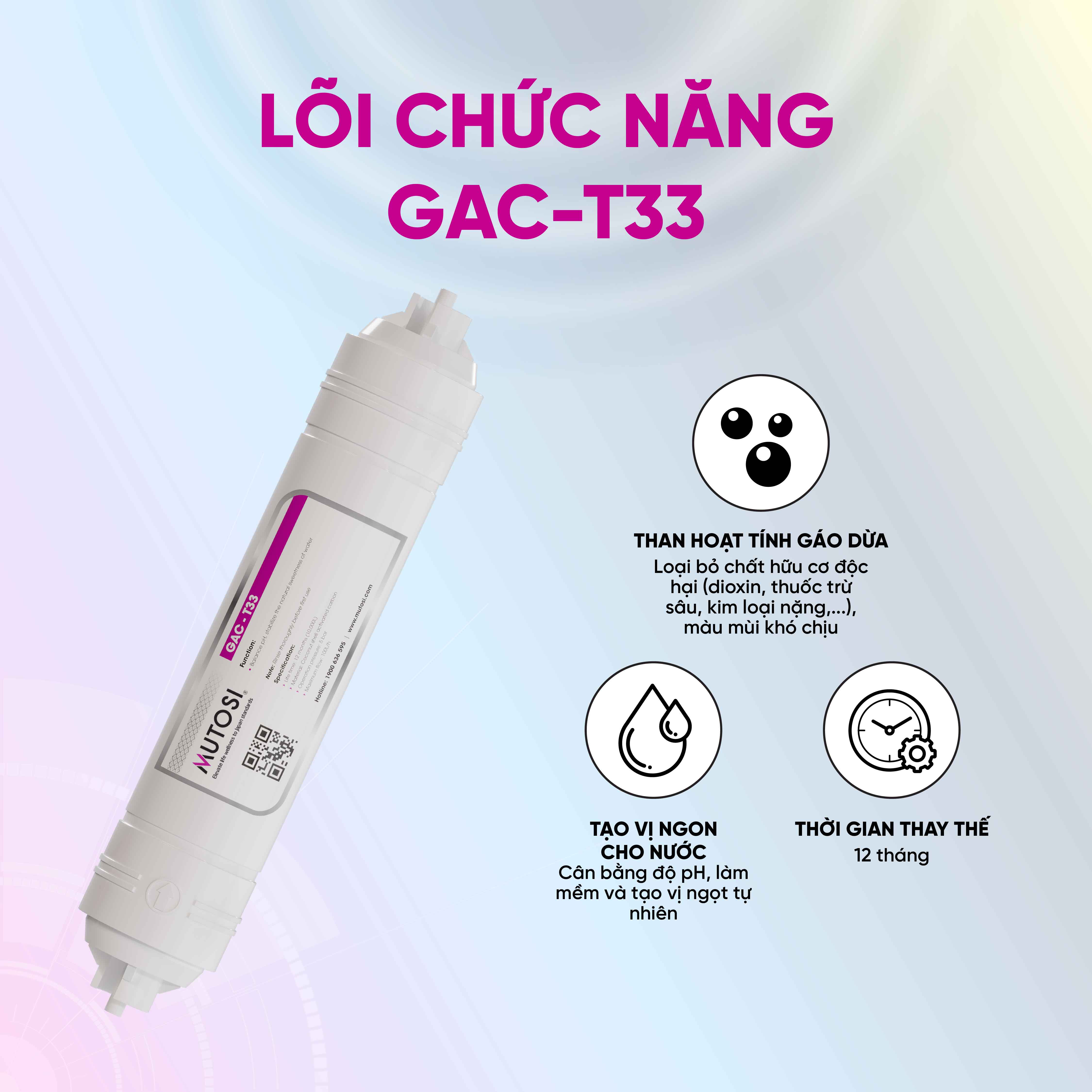 Combo 8 lõi lọc nước - Hàng chính hãng Mutosi (hệ lõi thô đúc nối nhanh)