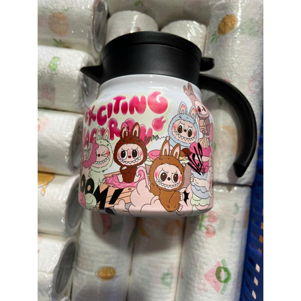 Ấm pha trà giữ nhiệt inox 800ml Linh Chi Bedding họa tiết LaBuBu hình ngộ nghĩnh đáng yêu cho bé