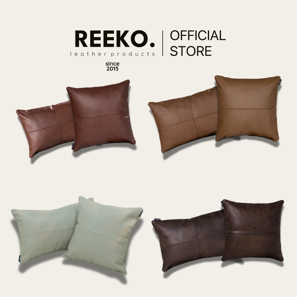 COMBO gối sofa nhiều màu vintage cao cấp hình vuông và chữ nhật, thiết kế sang trọng chất liệu da bò thật nhập khẩu Italia | REEKO