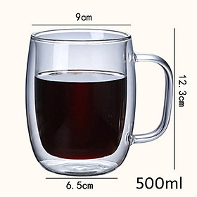 Ly Thủy Tinh Uống Nước 2 Lớp Dung Tích 350ml, 500ml