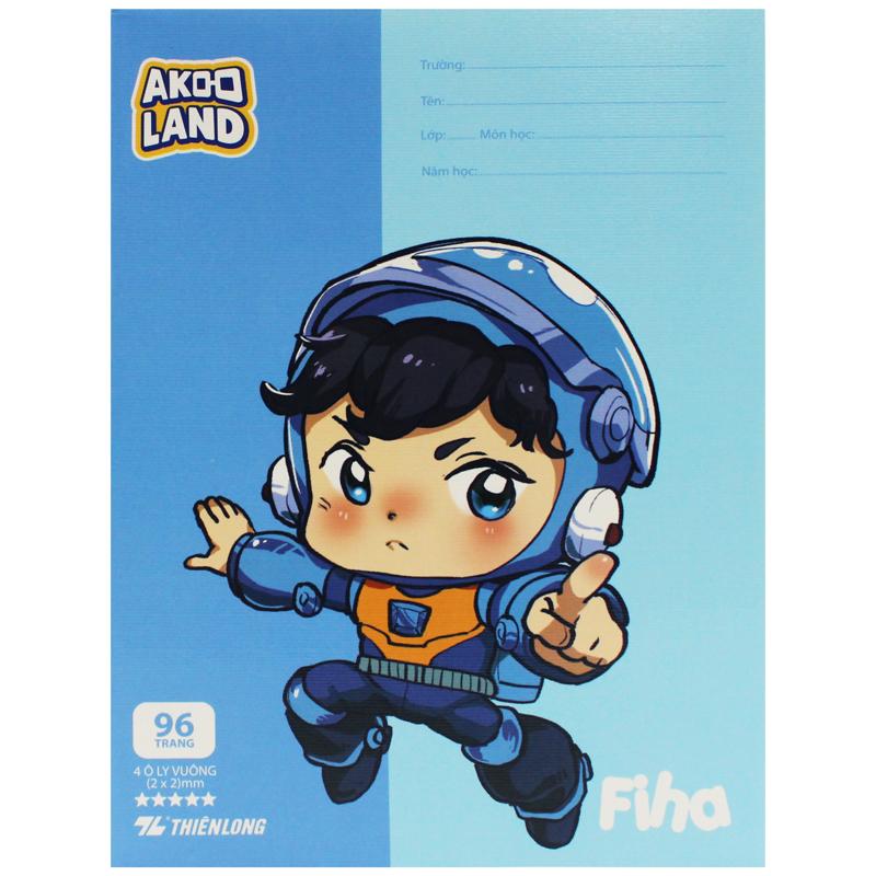 Tập Học Sinh Akooland Thế Giới Học Cụ Thần Kỳ - 4 Ô Ly - 96 Trang 100gsm - Thiên Long TP-NB061/AK (Mẫu Màu Giao Ngẫu Nhiên)
