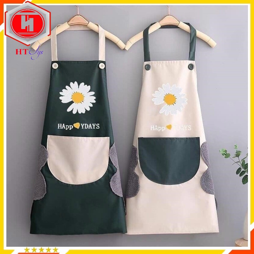 Tạp Dề Nấu Ăn, Không Thấm Nước, Có Chỗ Lau Tay Và Túi Đựng Điện Thoại Tiện Lợi, Hoạ Tiết Cute