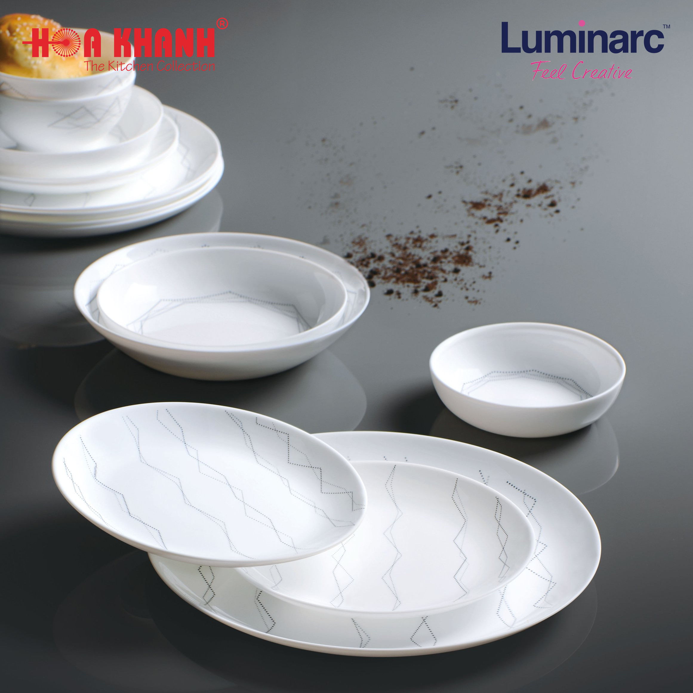 Đĩa Thủy Tinh Luminarc Marble 19cm cường lực, chịu nhiệt - 1 đĩa - P3761